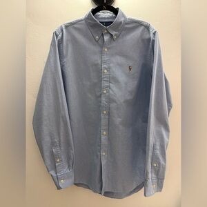 Ralph Lauren Light Blue Casual Button-Down Shirt. Classic fit size L